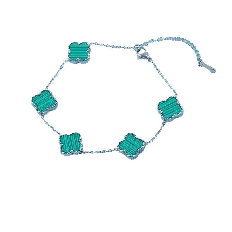 Four-leaf Clover Bracelet Double-sided Titanium Steel Does Not Lose Color Five Flowers Fashion Simple and Versatile Delicate Bracelet