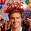 1pc 2026 Christmas New Year'S Eve Party Headband - Festive Red & Golden Glittery Headband with "51.46meter Number 1 Design