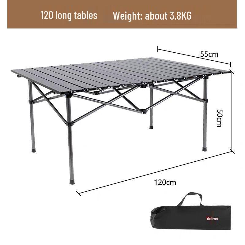 Height-Adjustable Outdoor Picnic & Camping Table - Folding Roll-Up Design