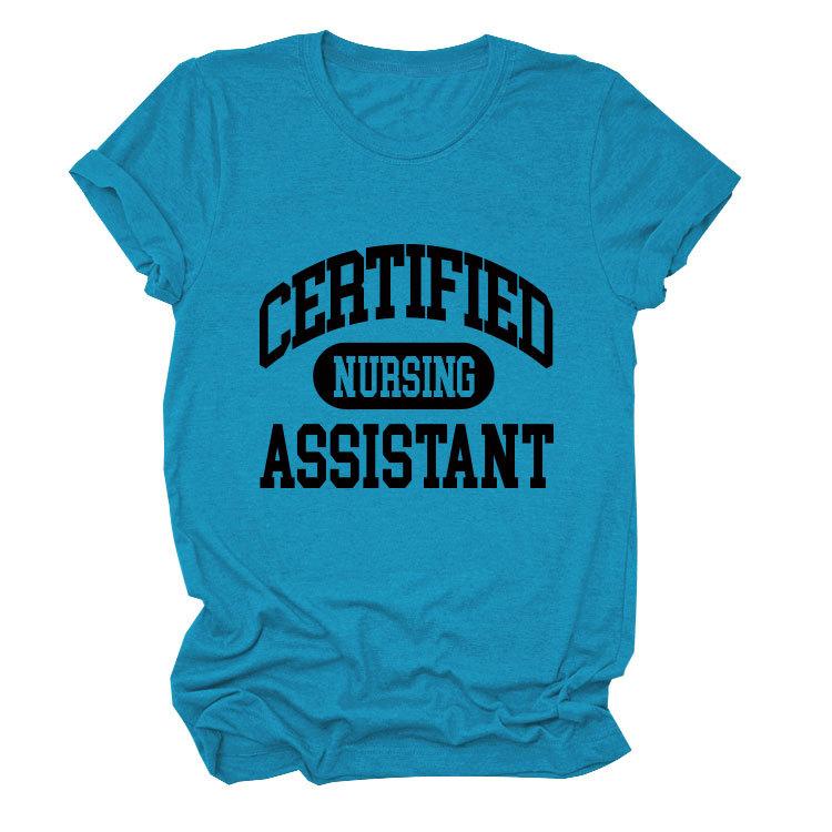 Certified nursing new short-sleeved women's fashion T-shirt large size