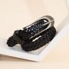 Mei Mary Handmade Braided Leather Belt, Top Grain Cowhide Women's Belt, Full Grain Genuine Leather Belt