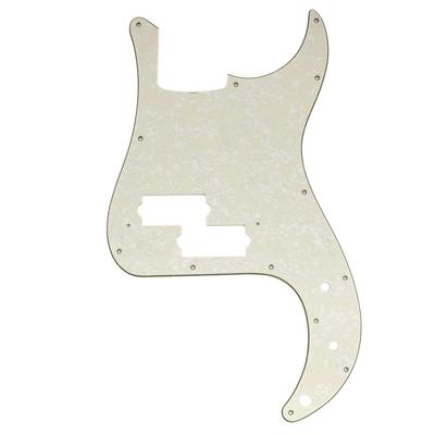 Musiclily Pro 13-Hole Precision Bass Pickguard, 4-Piece, Aged White Pearl, for 4-String Japanese-Made MIJ Fender Precision Bass