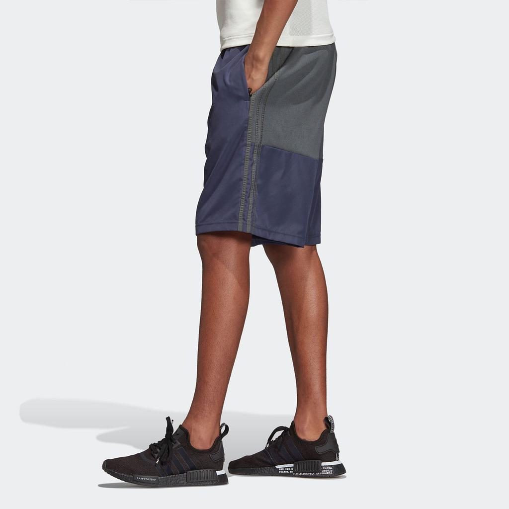 Adidas Originals Color Block Design Lace-Up Patchwork Shorts Men Shorts Blue DV1973