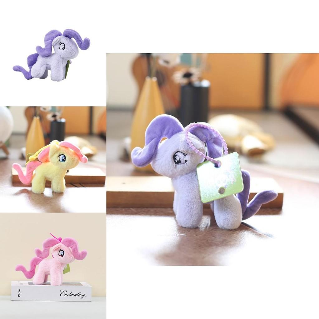 Entzückender Plüsch-Pony-Puppen-Schlüsselanhänger Weiches Spielzeug für Mädchen Lila Rosa Gelb