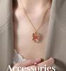 Natural Agate & Czech Diamond Pendant Necklace, 18K Gold Titanium Steel Versatile Collarbone Chain Jewelry