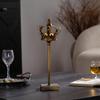 American Style Wrought Iron Crown Candlestick Ornament for Dining Table or Hotel Decor