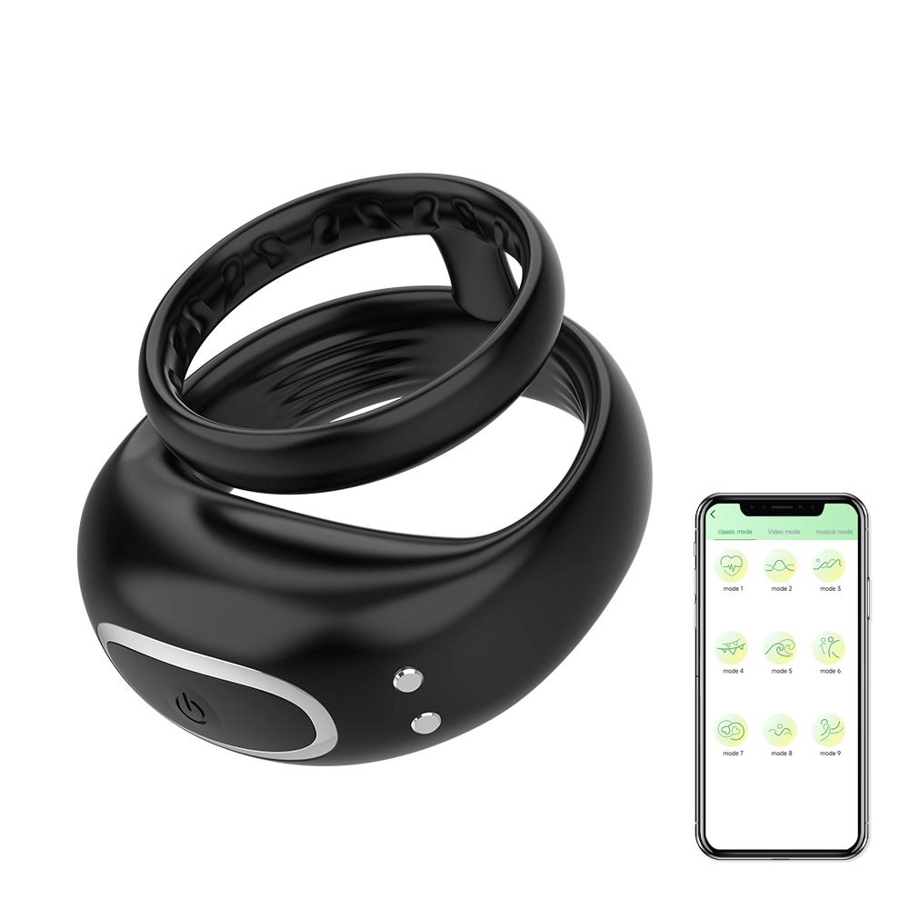 Bezdrátové Bluetooth dálkové ovládání Vibrační erekční kroužek Odložená ejakulace Kroužek na penis Vibrátor Sexuální hračka pro dospělé pro muže Masturbátor