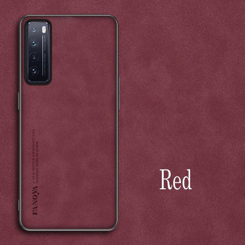 

For Huawei Nova 7 Pro Luxury Sheepskin Leather Shockproof Silicone Case For Huawei Nova 7 Pro 7i SE 7SE Youth Phone Case Cover For Nova 7 SE Youth красный