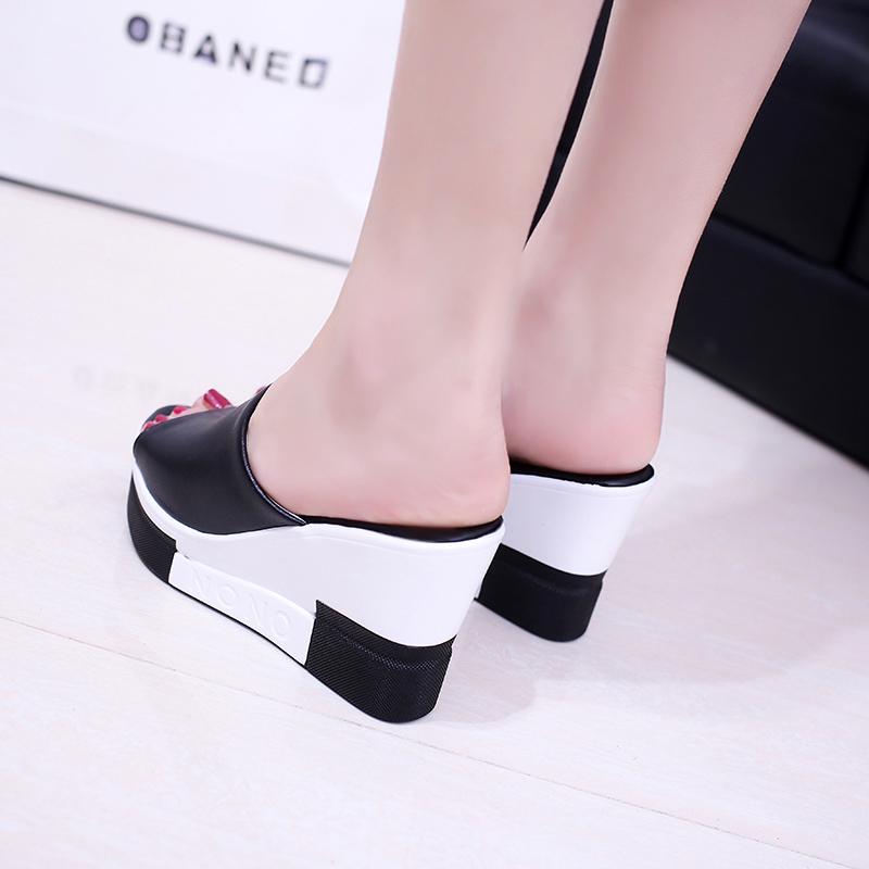 Women's 2026 Outdoor Waterproof Wedge Flip-Flops - High-Heeled, Non-Slip, Thick-Soled, Single-Strap Sandals