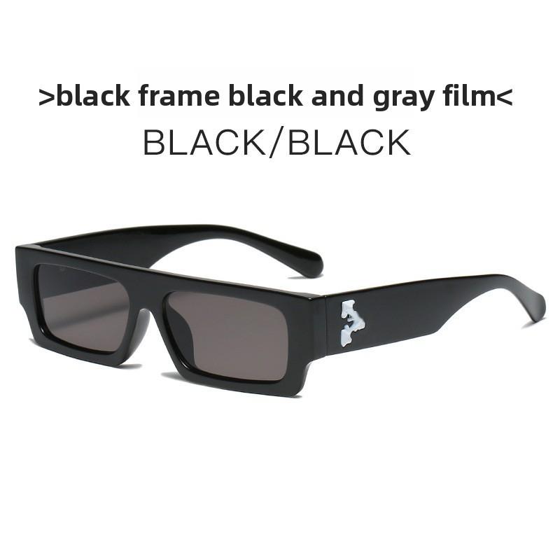 Modern Uv400 Square Sunglasses With Pc Frame For Fashion Trendy Summer Wear Black Black Gray