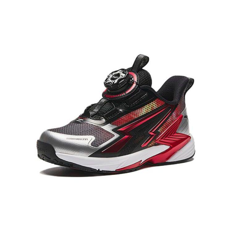 Anta Kids Flying Knight Non-Slip Wear-Resistant Low-Top Running Shoes Kids sneakers Black Silver Red 312429965-1