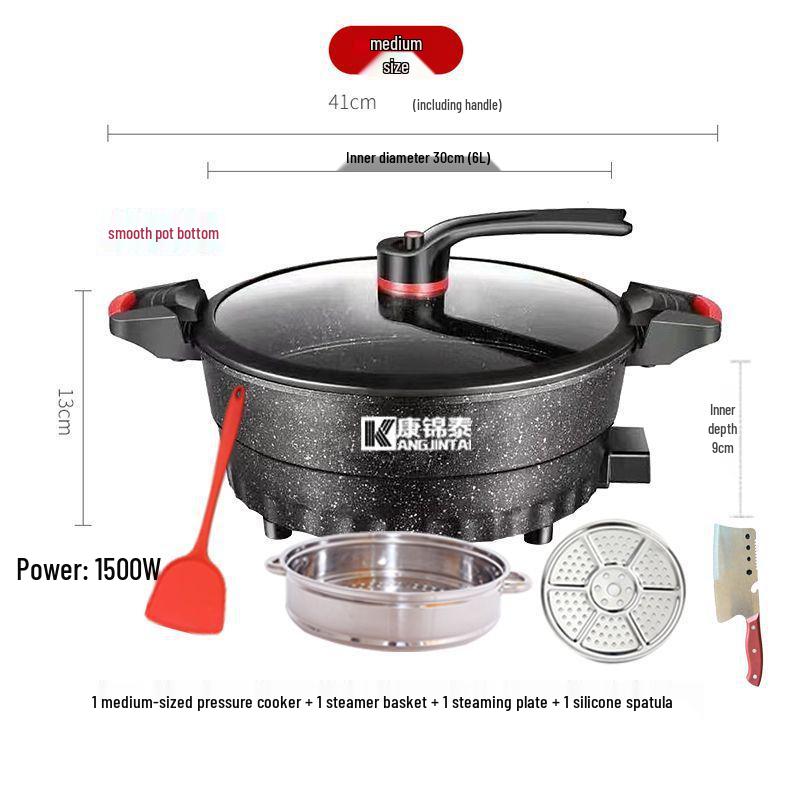 Multifunctional Non-stick Maifan Stone Pan for Steaming, Boiling & Pancakes