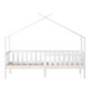 Beautiful house bed, children's bed solid wood with fence and slatted frame, children's and youth room with fall protection, white (200x90 cm)