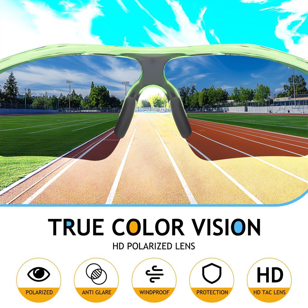 Feisedy Sports Polarized UV TR90 Sunglasses for UV B2454 Kids' Sunglasses, Lenses, Protection, Ultra-Lightweight Golf, Jogging, Baseball, Basketball,