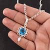 Heart Natural Swiss Blue Topaz 925 Silver Handcrafted Handmade Pendant Jewelry PP-4-2