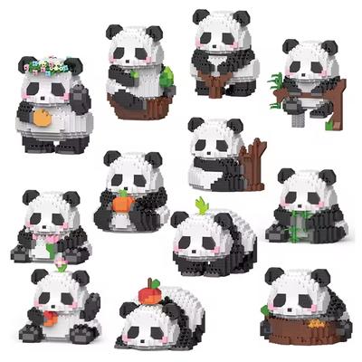 Kawaii Panda Series Micro Particle Building Block Creative Cute Animal DIY Assembled Models Bricks Toys For Kids Birthday Gifts