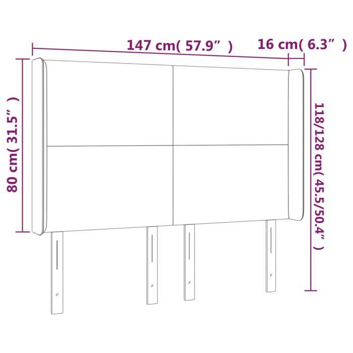 VidaXL LED Headboard Bedroom Furniture Double Bed Accessory Head of Bed Frame Interior Cream 3123771