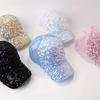 Breathable Women Sun Hat Casual Duck Tongue Caps Fashion Shiny Sequin Baseball Cap  Summer