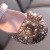 TWINFLAMES Nuove scarpe per bambini con strass di perle, scarpe da principessa per bambine, scarpe per feste e matrimoni