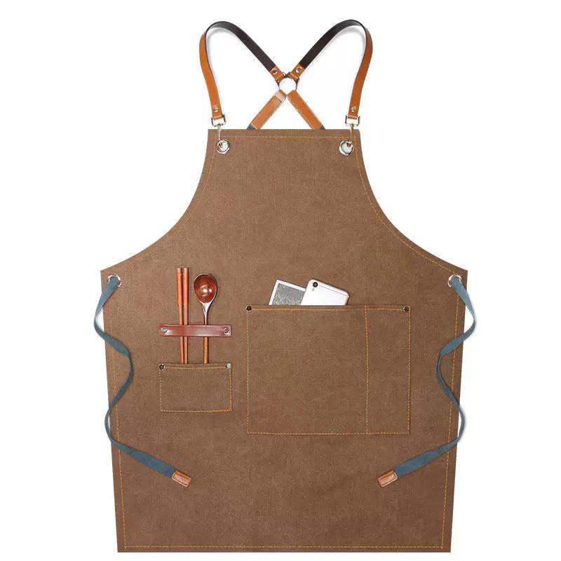 Women's Celebrity-Style Thick Canvas Apron for Hairdressers, Milk Tea Shops, and Baristas