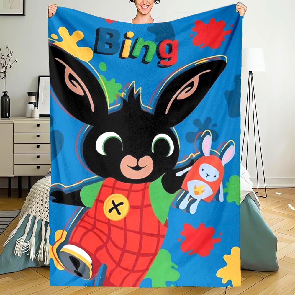 Bing Theme Printed Blanket - Perfect for Couch, Bed, Travel & Outdoor Use | Machine Washable, Cozy & Durable.
