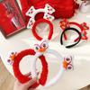 Red Hairband 2024 Happy New Year Headband Cartoon New Year Headdress Dragon Doll Headband  Children