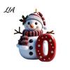 Custom Christmas Tree Decorations 2D Snowman Ornaments, Personalized Letter Ornaments for Tree, Initial Ornament, Ornament DIY Hanging Xmas
