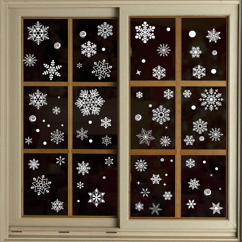 Beautify Static Sticker Home Windows PVC Large Snow Flake Wall Sticker Christmas New Year Party Elk Glass Dress Up Santa