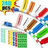 240pcs Self-Adhesive Cable Labels Colorful Waterproof Wire Marking Ties Laser Printer Stickers Fiber Wire Labels Organizers
