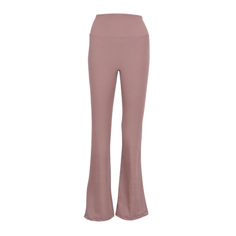 Pantaloni a zampa originali Lulu a vita alta con scanalature: Leggings a zampa d'elefante per Yoga e Pilates, effetto nudo, sollevamento glutei e snellenti.