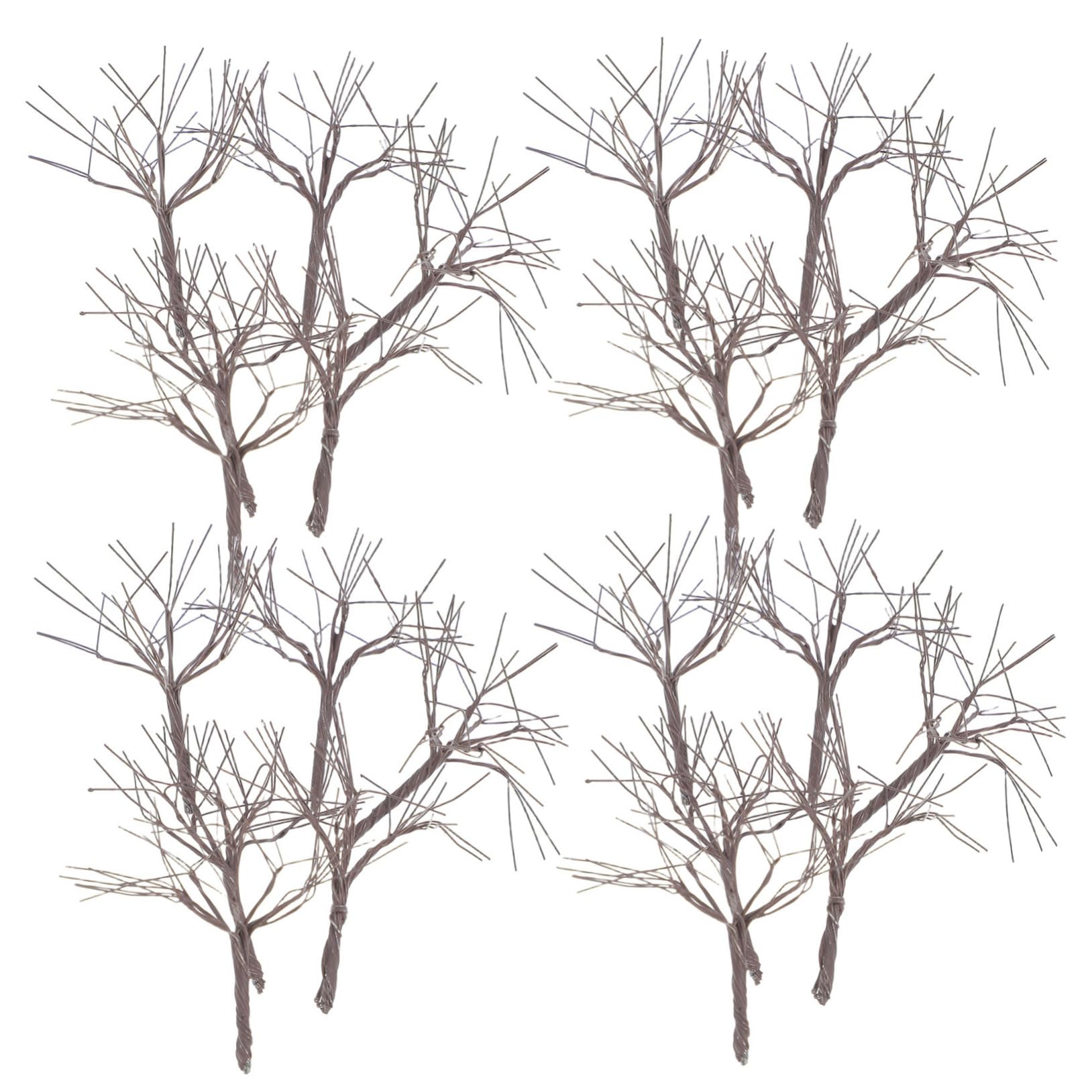 TOPPERFUN Миниатюрные ветки деревьев, Набор из 20 шт., Высота 4 см, Модели стволов деревьев кофейного цвета с проволочным каркасом, для микро-ландшафтов, диорам, кукольных домиков,