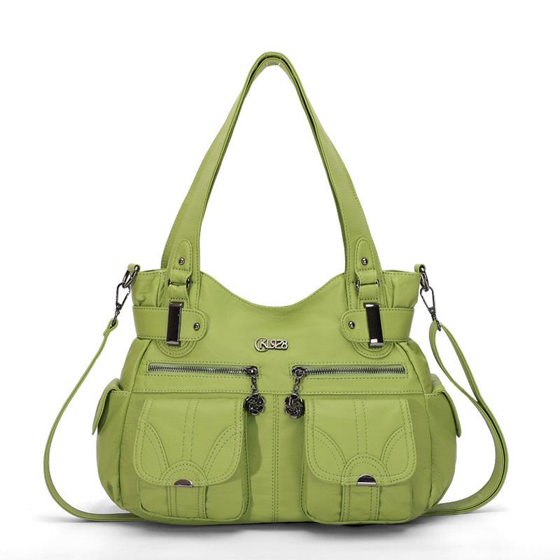 

Женская сумка через плечо из искусственной кожи большой вместимости 2024 года - европейская и американская модная сумка