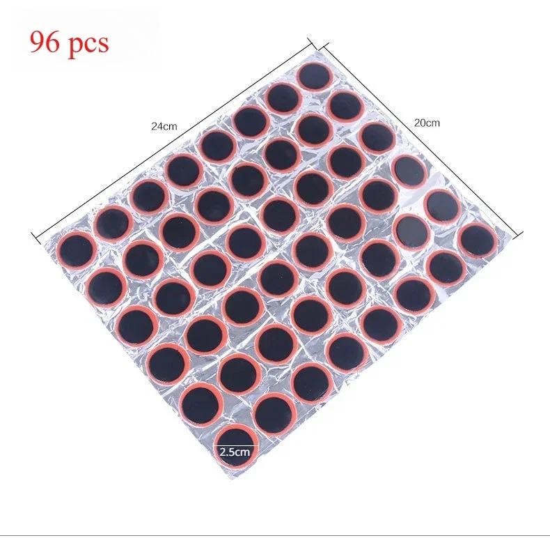 48/96-Piece Professional Tire Repair Kit - Instant No-Glue Self-Adhesive Patches for Bike, MTB & Road Bicycle Inner Tubes