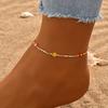 Colorful Chrysanthemum Boho Beach Anklet, Fashion Minimalist Floral Foot Jewelry