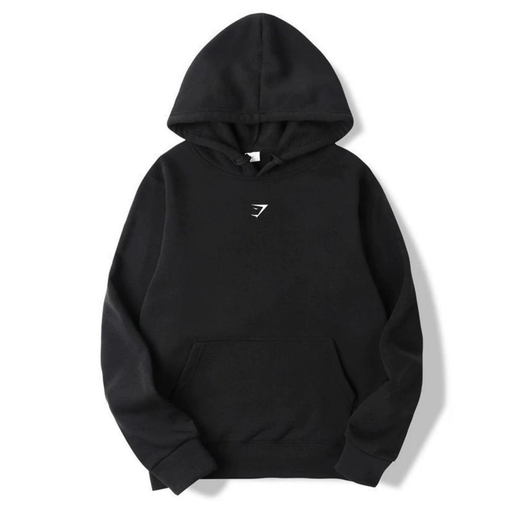 Gymshark Shark Hoodie: Warm, Casual, Loose-Fit, Brushed, Drop Shoulder, Autumn/Winter.