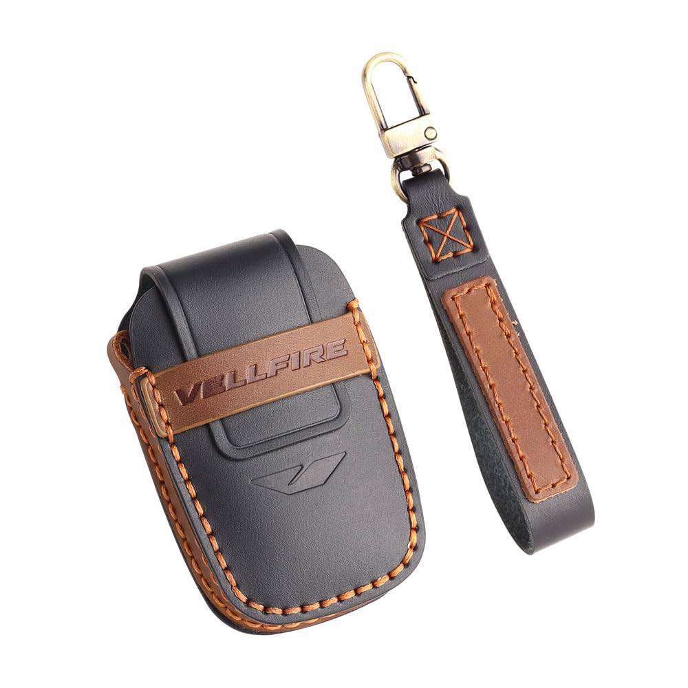 

New Key Toyota VELLFIRE 30 Series 40 Series Exclusive Genuine Leather Key Case Leather Key Cover Key Holder Smart Key Case with VELLFIRE Logo Scratch чёрный