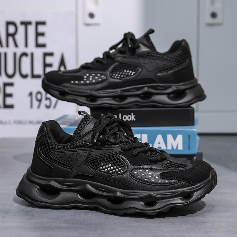 

2025 Men s CasualTrendy All-match Height Inreasing Abrasion Resistant Breathable Dad Shoes Lace-up Student Campus Street 39 чёрный