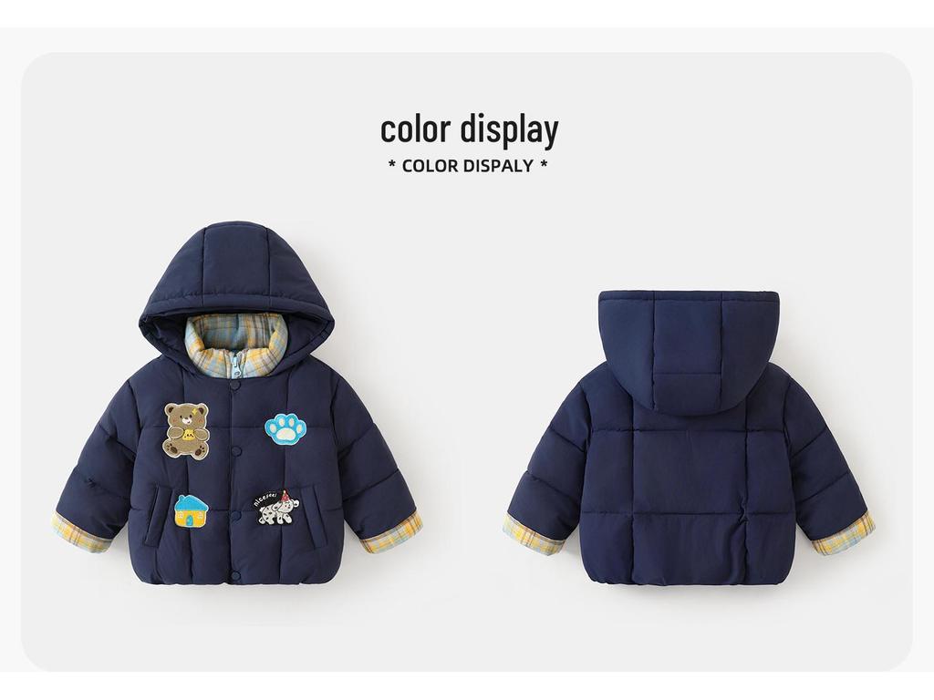 Kaka Panda Kids' Winter Padded Jacket: Warm Cotton Coat for Boys, Girls, and Toddlers (Autumn/Winter)