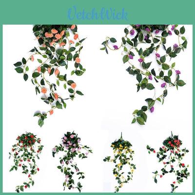 Beautiful 100cm Artificial Flowers Silk Rose Fake Garland Vine Ivy Plant Leaves For Stunning Home Decor