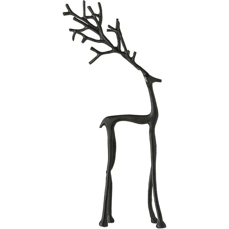 Alloy Black Reindeer Statues Christmas Decorations Modern Xmas Figurines Elegant Indoor Holiday Decor Table Centerpieces Xmas
