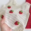 MILANCEl 2025 Summer Kids Clothing Set Strawberry Vest  And Wide Leg Pants 2 Pcs Girls Suit  Girls Clothes Suit