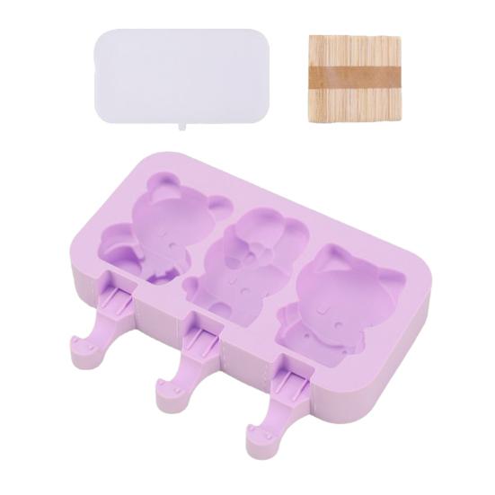 Silicone Popsicle Molds Cartoon Small Popsicles Maker Reusable Non-stick DIY Ice Popsicle Molds C