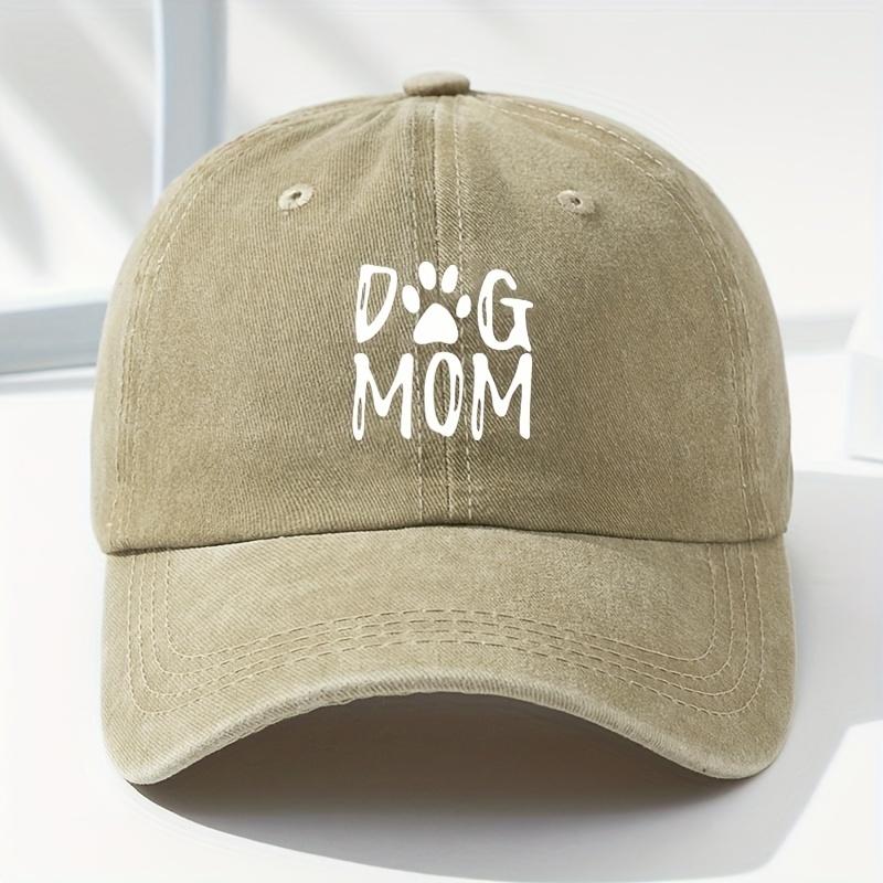 Classic Washed Retro Dog Mom Print Baseball Cap Outdoor Casual Sports Sun Visor Adjustable