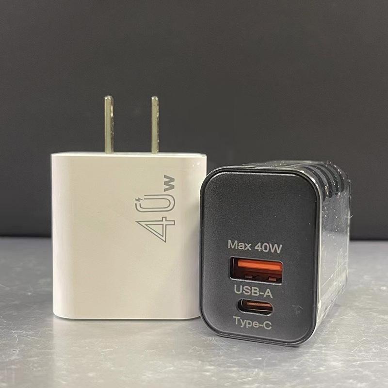 USB C Wall Charger 40W Dual Port 20W PD 3.0 Type C QC 4.0 Fast Charging Block Durable Power Adapter for iPhone Samsung Xiaomi