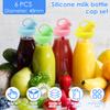 6Pcs Silicone Milk Bottle Dispenser Caps 48mm Diameter Leak Proof Silicone Milk Bottle Dispenser Lids for Glass Jugs Beverages