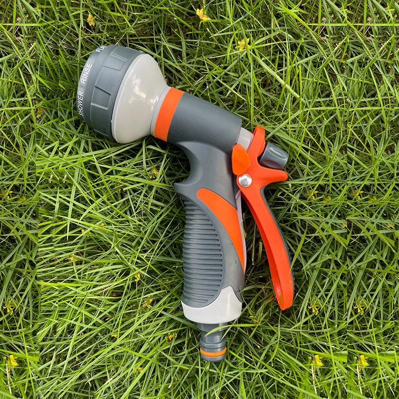 

Functional Garden Hose Nozzle Garden Watering Car Wash Adjustable Glue Spray Water Gun Tpr Drop Corrosion Resistant помаранчевий