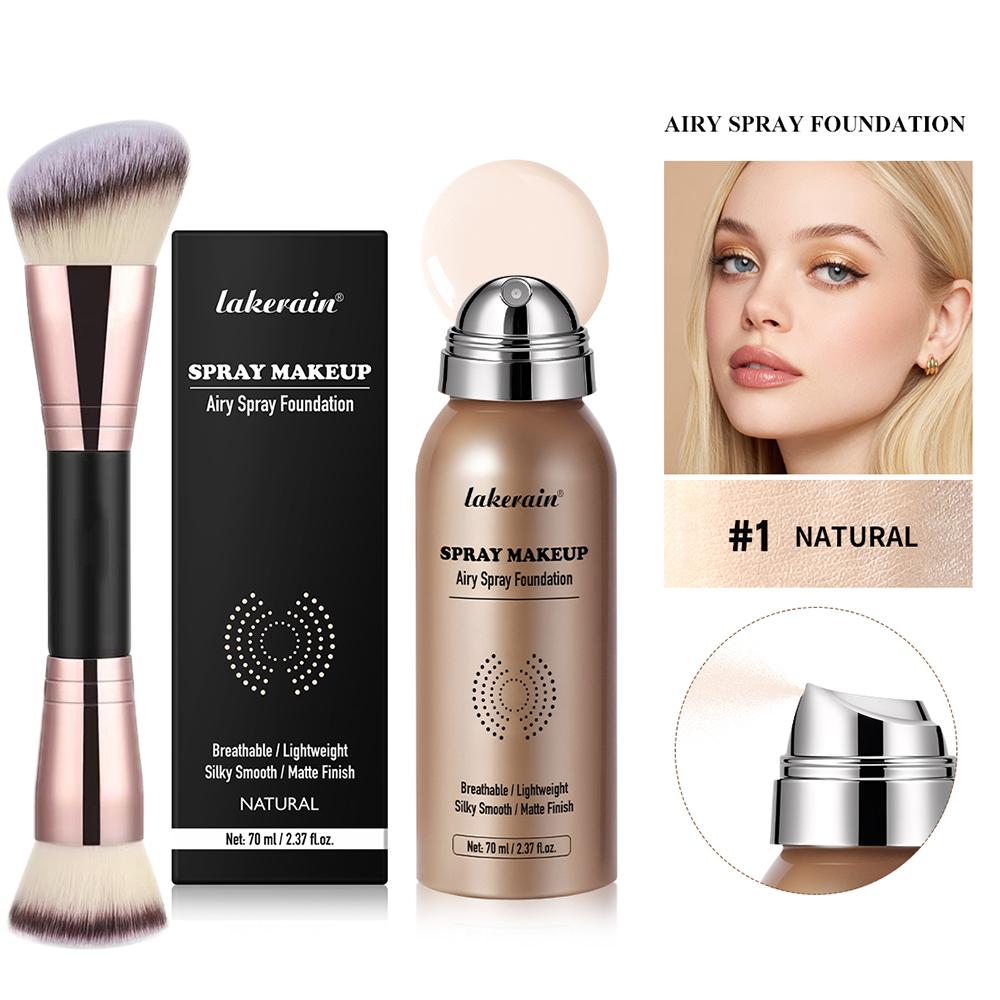 Xiaomi 2pcs Spray Foundation With Brush Magic Airbrush Makeup 70ml Long Lasting Water Proof Oil Control Matte Full Coverage