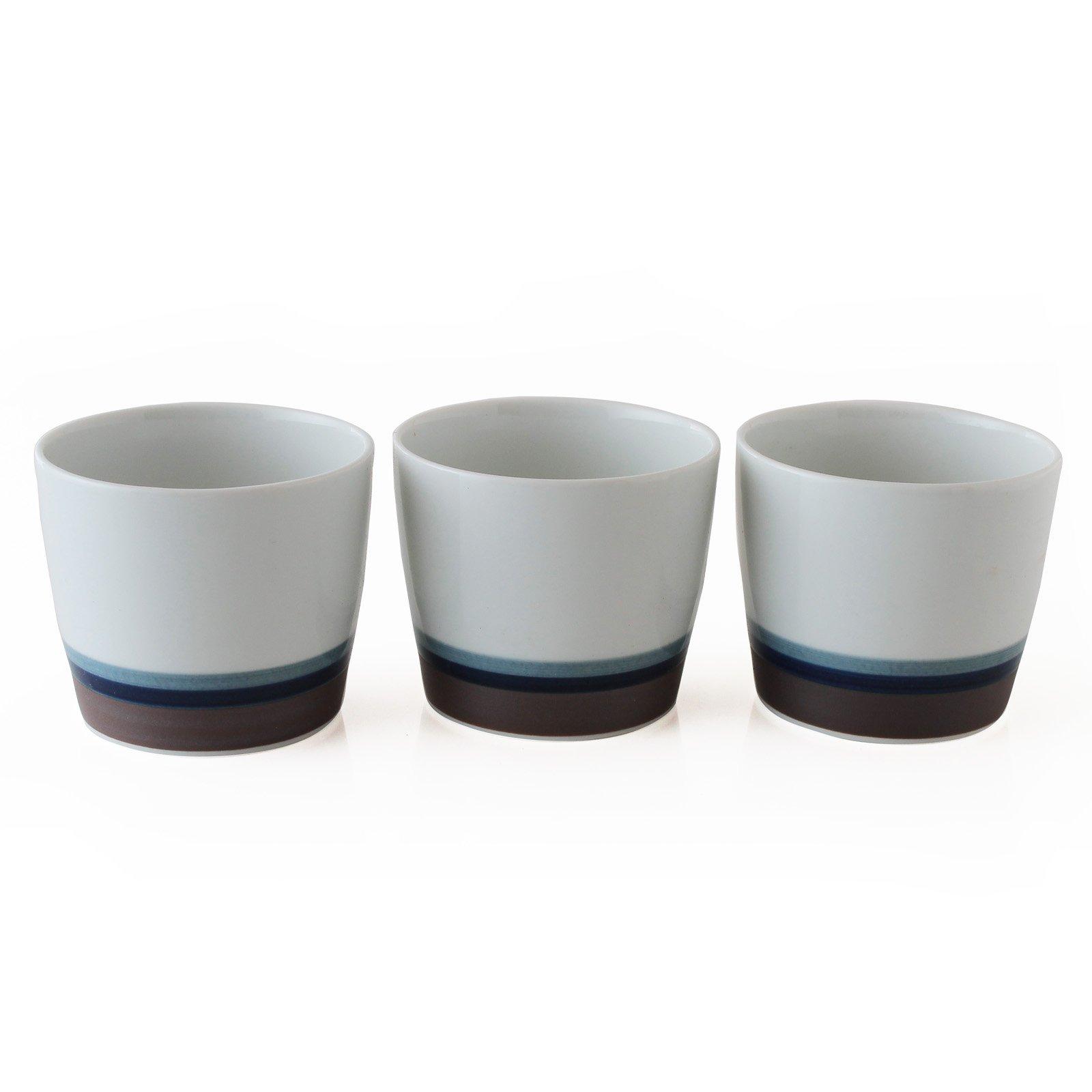 

Hasami Ware CtoC JAPAN Soba Chocolate Matte Border Set of x 207cc 3, 7.9 H6.7cm,