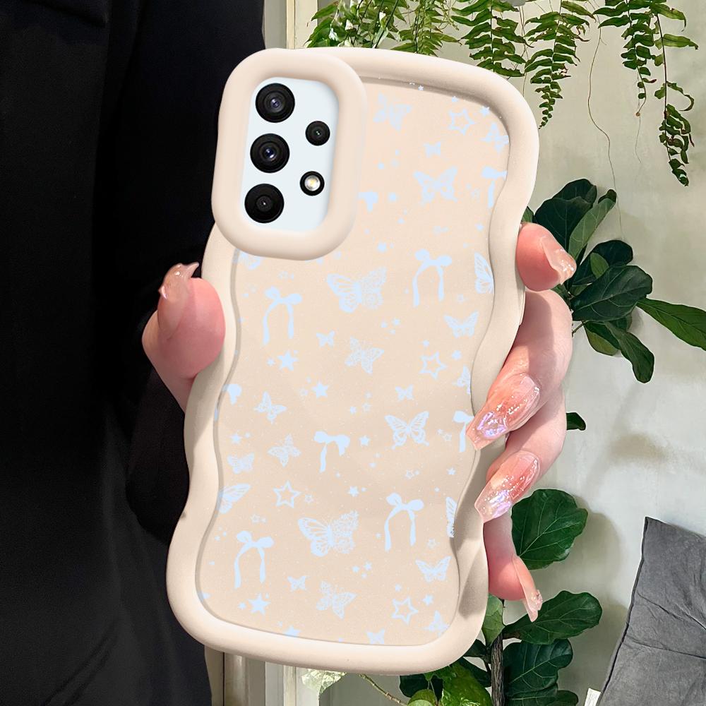 Malt mønster Big Wave Edge mykt silikonmateriale Macaron telefonveske Støtsikkert beskyttende gummideksel til Samsung Xiaomi Poco Redmi