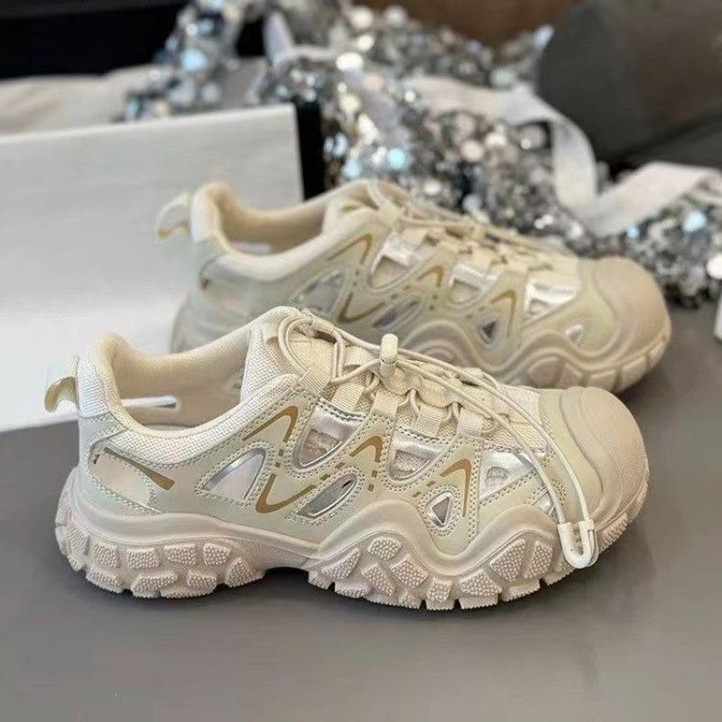 ins shoes women's fashion outdoor casual hiking shoes mesh lace-up retro platform sneakers